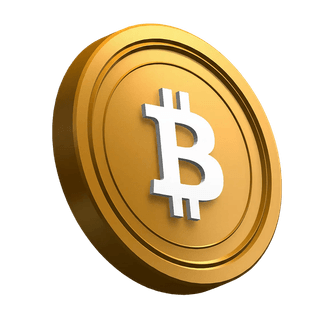 Pièce Bitcoin (BTC) en biais dans la conception de la section hero